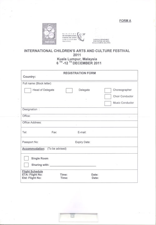 Registration Form A