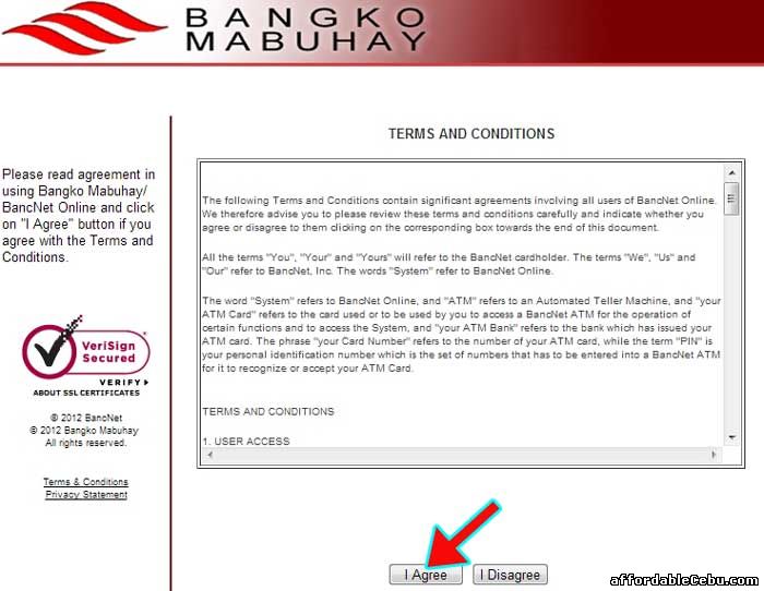 Bangko Mabuhay Terms and Conditions with Bancnet