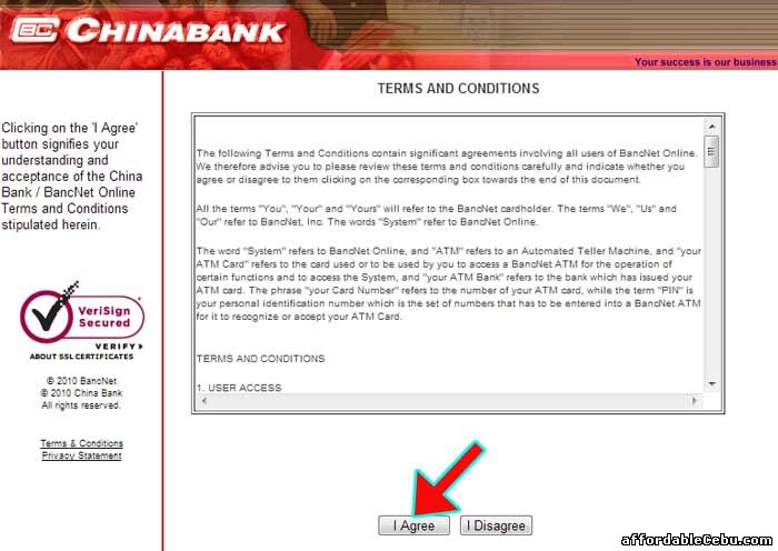 ChinaBank Terms and Conditions with Bancnet