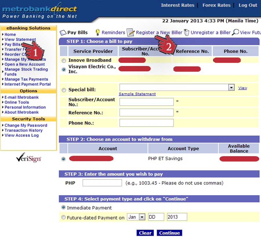 Metrobankdirect website