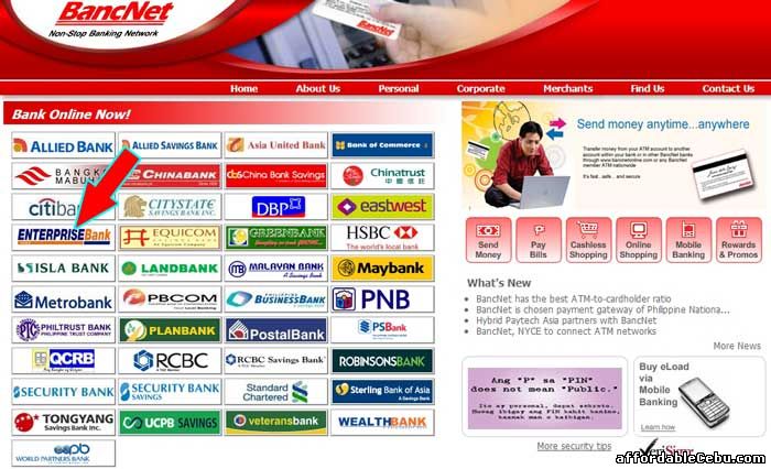 Bancnet website with Enterprise Bank