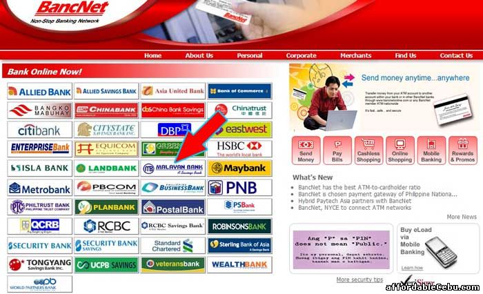 Bancnet website with Malayan Bank