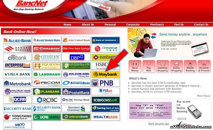 Bancnet website with Maybank