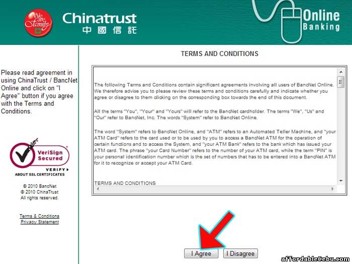 Chinatrust Terms and Conditions with Bancnet