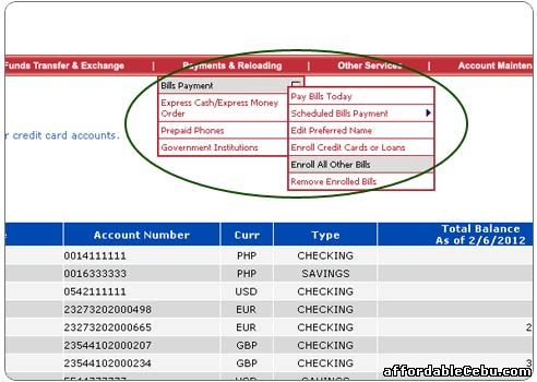 Enroll VECO bill to BPI online banking