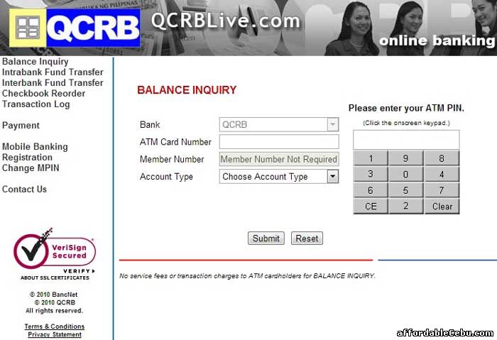 QCRB ATM Balance Inquiry Online
