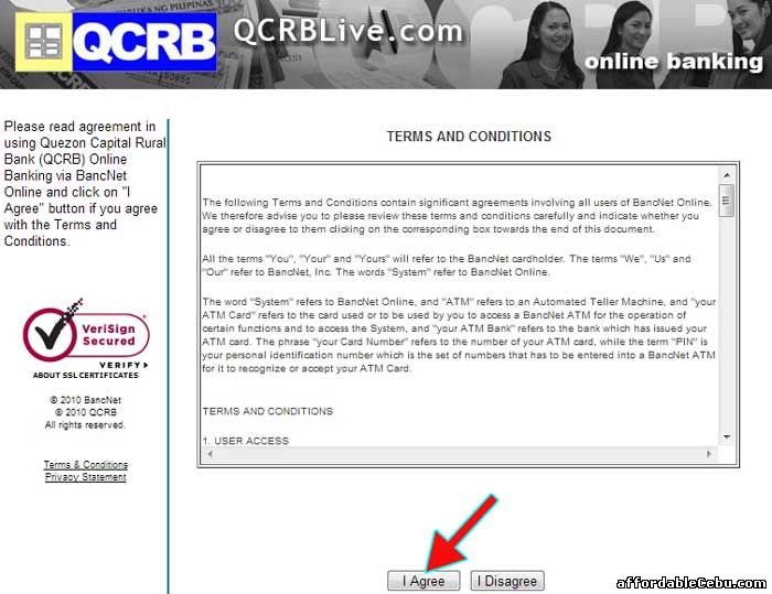 QCRB Bank Online Terms and Conditions with Bancnet