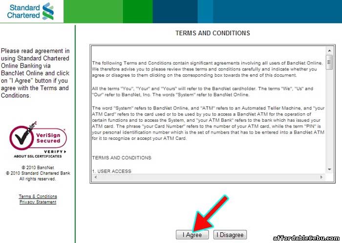 Standard Chartered Bank Online Banking Terms and Conditions with Bancnet