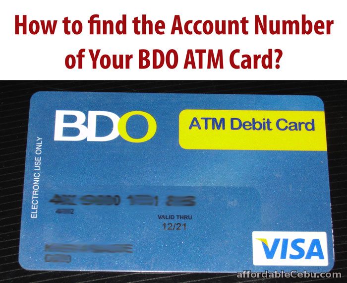 Account Number BDO ATM Card