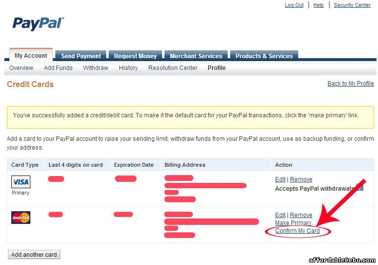 Adding of Metrobank ATM to Paypal Account