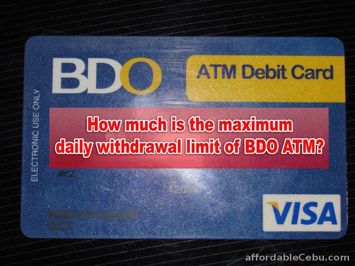 BDO ATM withdrawal limit