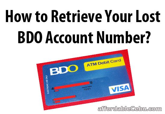 Retrieve Lost BDO Account Number