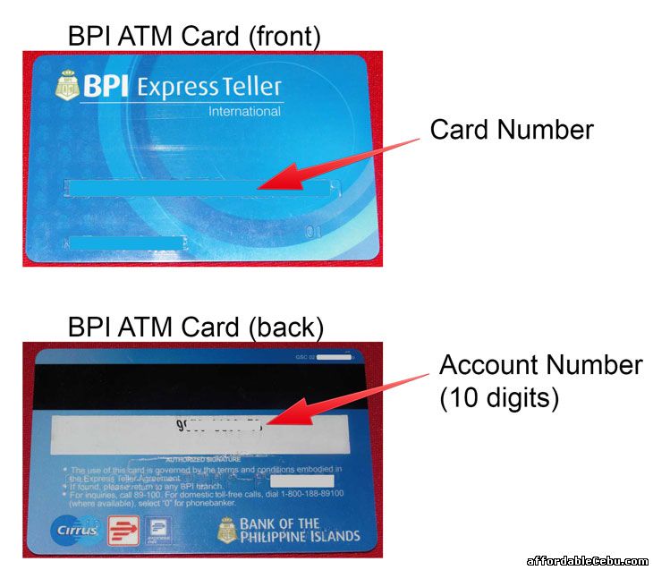 BPI ATM Card - Account Number