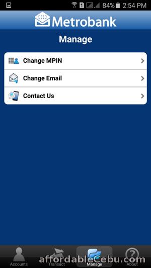 Change MPIN of Metrobank Mobile Banking Account