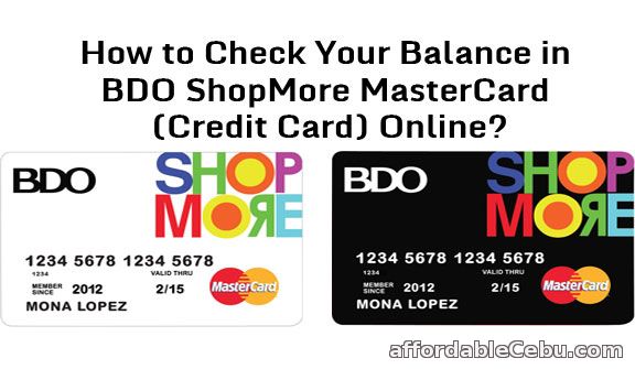 Check BDO ShopMore Credit Card Balance Online
