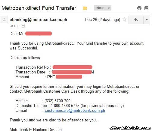 Email from Metrobank