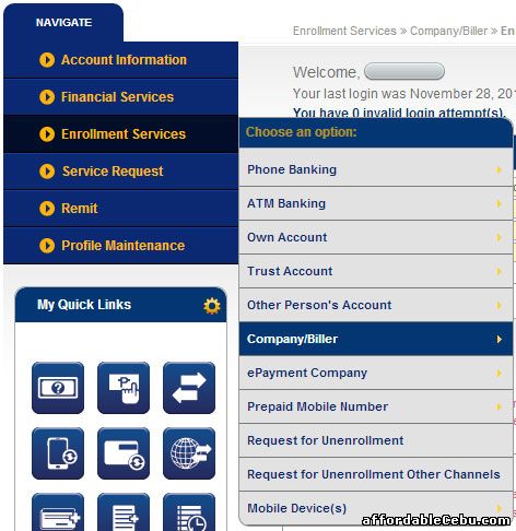 Enroll PLDT bill to BDO online banking