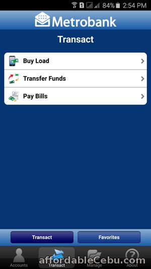 Inside Metrobank Mobile Banking Transaction