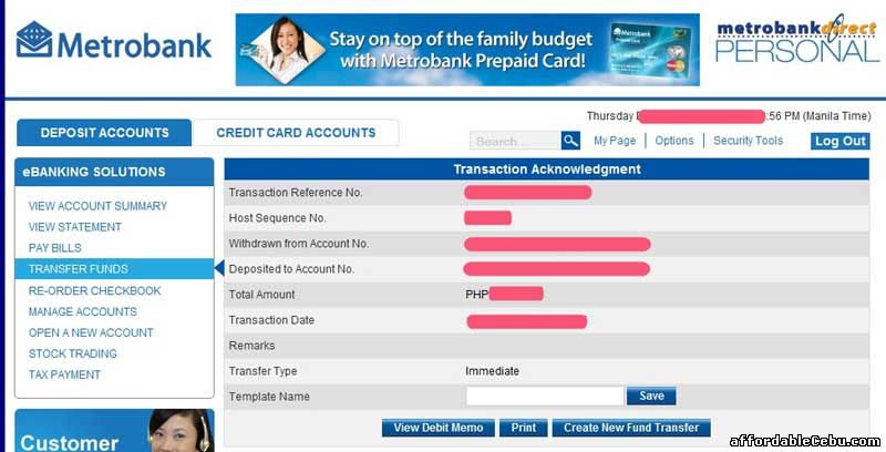 Transfer of Funds Metrobank 3