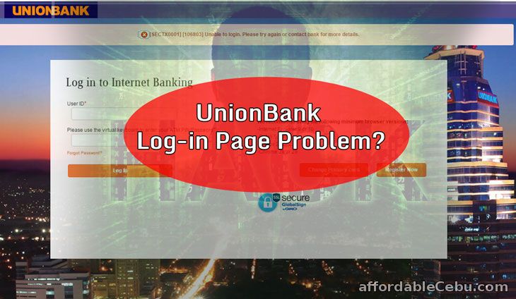 Unionbank Login Page Problem or Hack