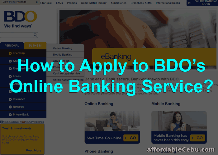 How to Apply to BDO's Online Banking Service?