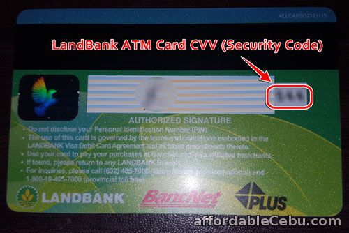 CVV Security Code of LandBank ATM Card