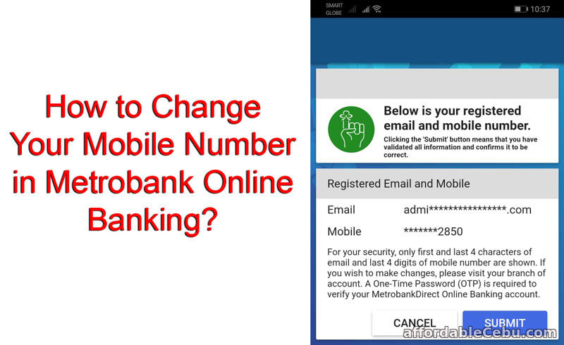 Change Mobile Number in Metrobank Online Banking