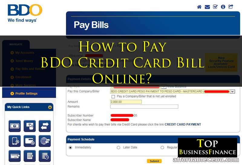 How to Pay BDO Credit Card Online?