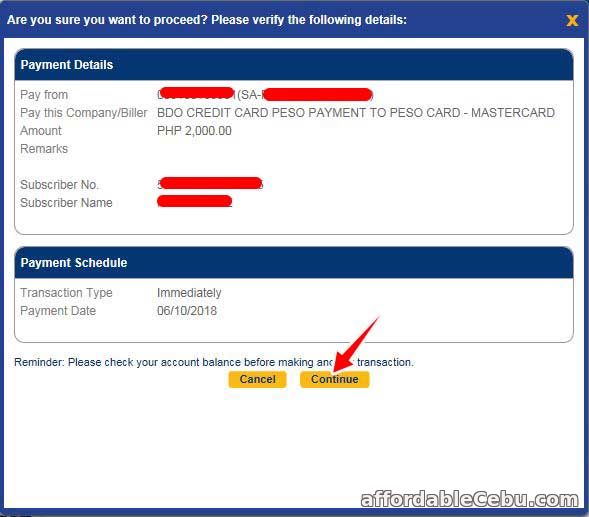 Pay BDO Credit Card Online 3