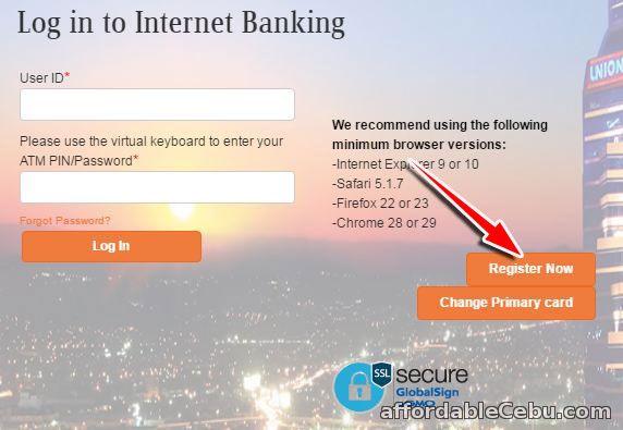 Register UnionBank account to online banking