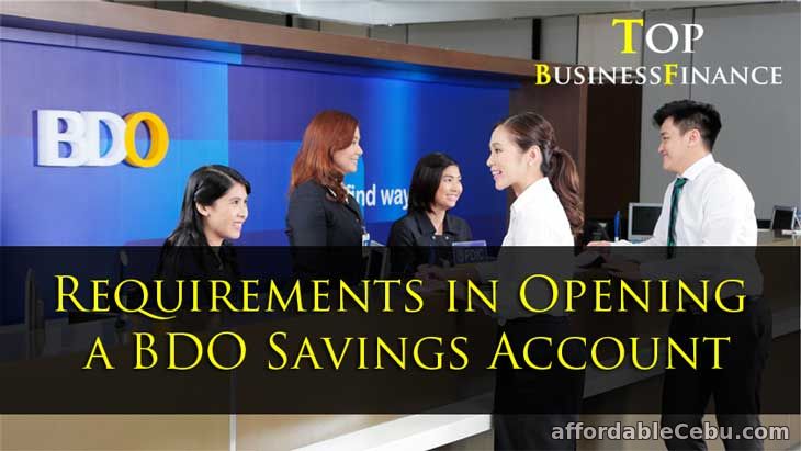 Requirements in Opening BDO Savings Account