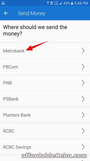 Transfer or send money from COINS.PH to Metrobank Account