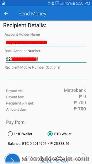 Transfer Money from COINS.PH to Metrobank Account 5