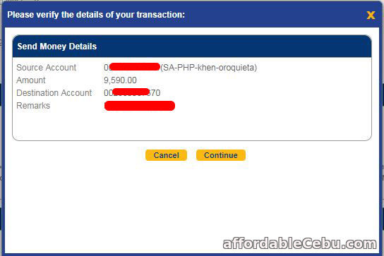 How to Transfer Money to Another Person thru BDO Online Banking (Step 2)?