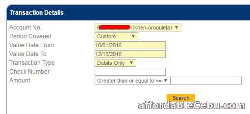 Withdrawal history of BDO Savings Account