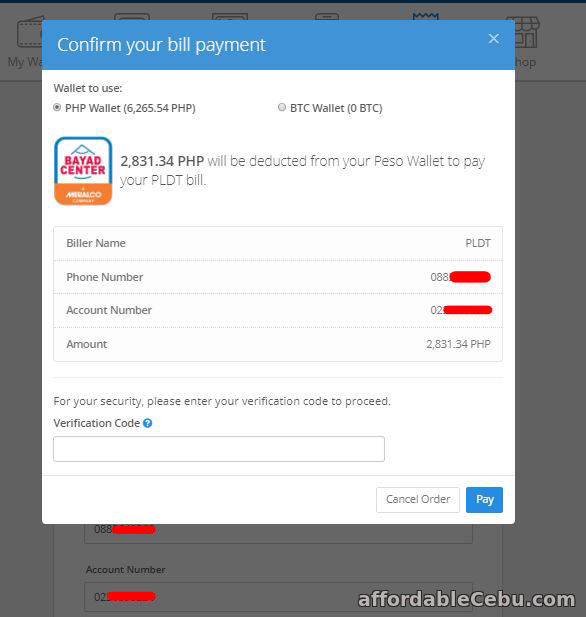 Pay PLDT Bill thru COINS.PH online 2