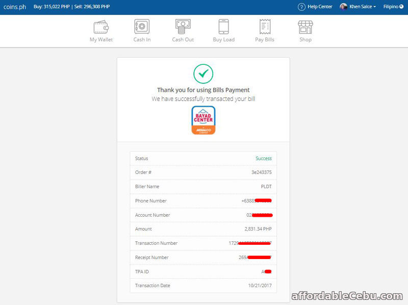 Pay PLDT Bill thru COINS.PH online 3