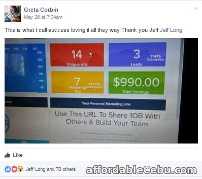 1OnlineBusiness.com Testimonial Proof of Income