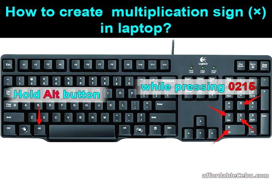 How to create multiplication sign in laptop