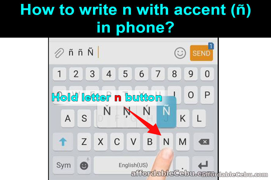 n with accent in phone