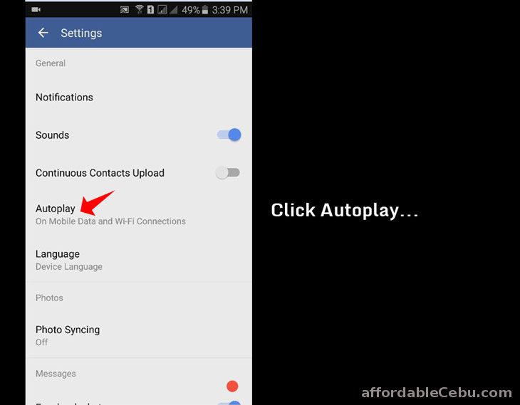 Auto-play of video in Facebook