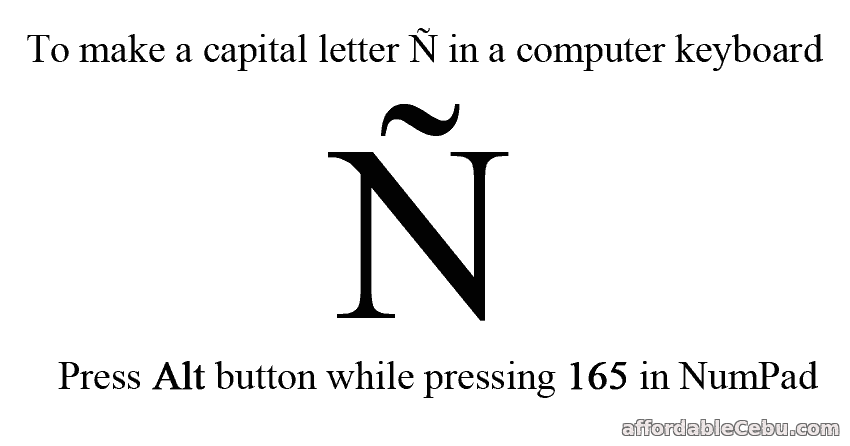 How to make a capital letter enye Ñ in computer keyboard?