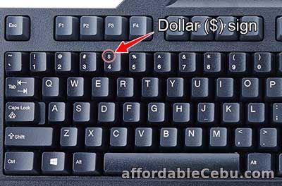 Dollar ($) sign in keyboard