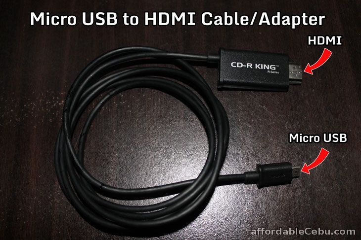 Micro USB to HDMI Cable Connects Tablet to LCD/LED TV