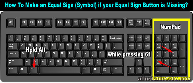 How to Make an Equal Sign (Symbol) in Computer Keyboard