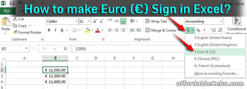 How to Make Euro Sign (€) in Excel?