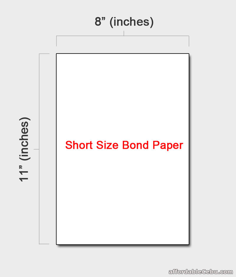 Short Bond Paper Size