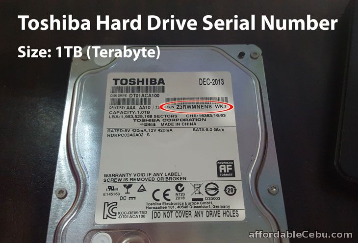 Toshiba Hard Drive Serial Number