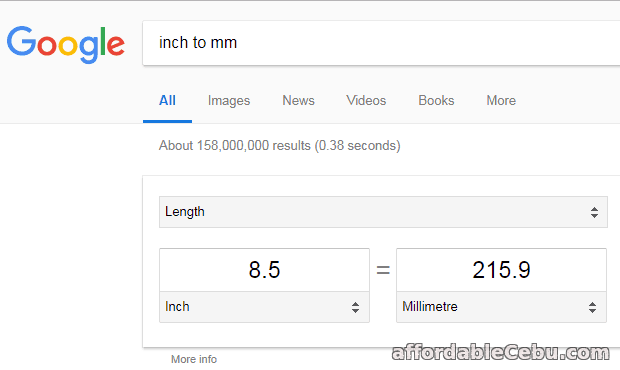 8.5 in inches
