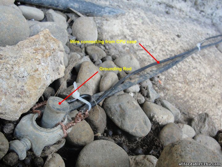 wire connecting to grounding rod (PLDT)